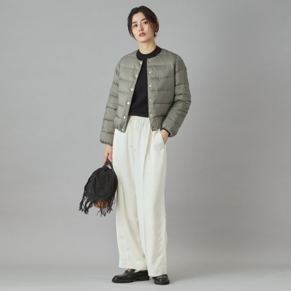 2023AW ドレステリア　ノーカラーライトダウンジャケット　34 黒 2023AW ドレステリア ノーカラーライトダウンジャケット 34 黒