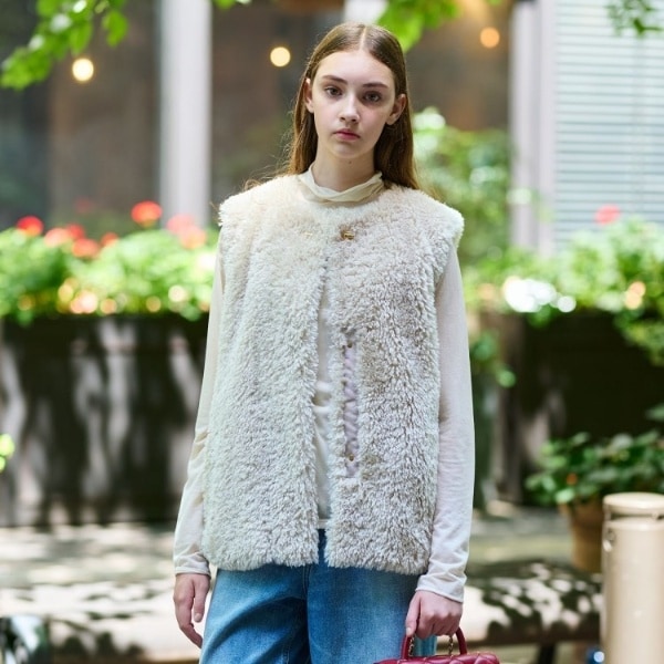 otonaMUSE12月号掲載】シャギーチェックノーカラーコート