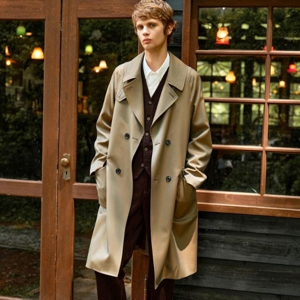 コンビネーションチェックロングコート | 5351プール・オム