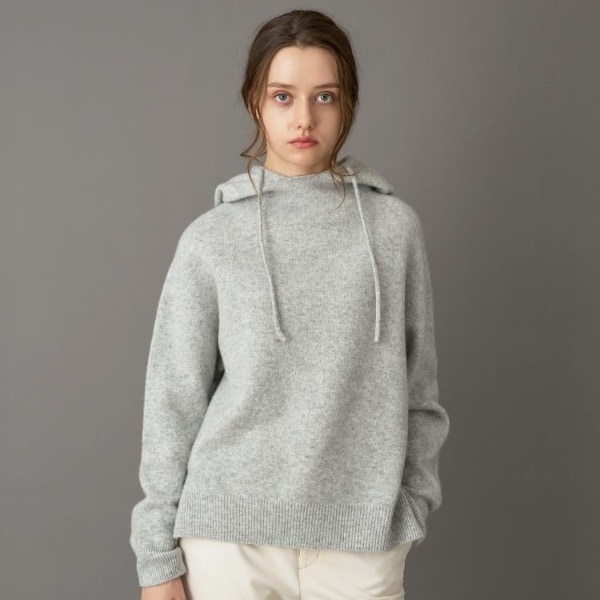 新品　ドレステリア　カシミヤブレンドFOX ニット プルオーバー ライトグレー フォックスカシミヤブレンド Vネックニットプルオーバー（ニット