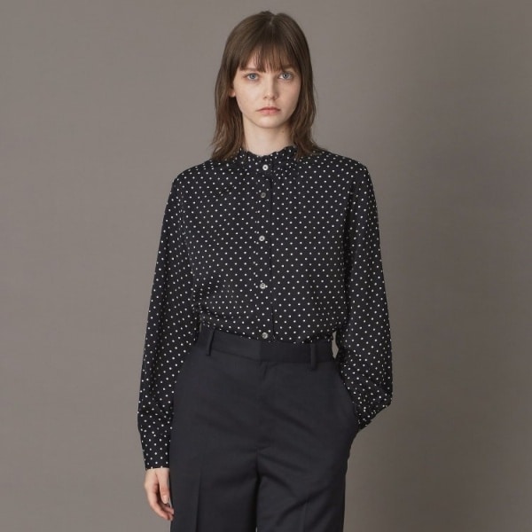 otonaMUSE11月号掲載洗える】フィルムドットフリルネックブラウス