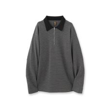 ◆BATONER（バトナー）32G SMOOTH WOOL POLO HALF ZIP
