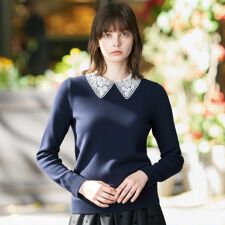 2WAYレースカラーニット