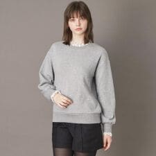 取り外しフリル付き裏毛プルオーバー