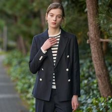 【セットアップ可】リネンブレンドWブレストジャケット