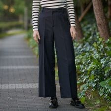 【セットアップ可】リネンブレンドワイドパンツ