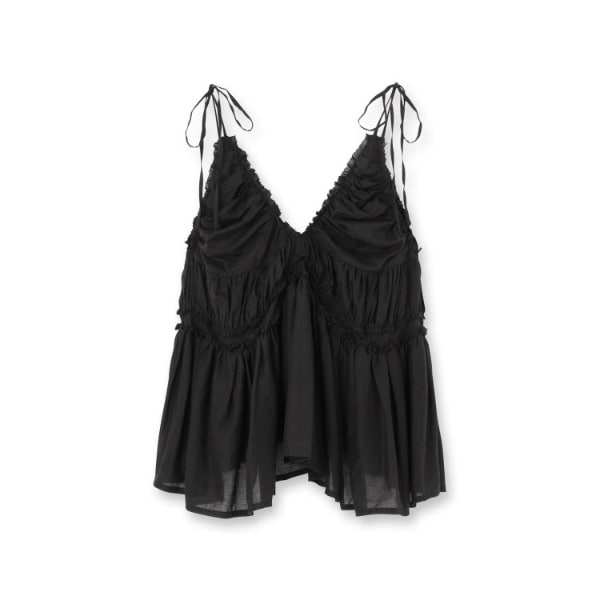 crinkle crinkle crinkle キャミソール　黒　2way ◇crinkle crinkle crinkle（クリンクルクリンクルクリンクル）frill