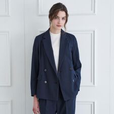 【吸水速乾セットアップ可】リネンブレンドオックスダブルジャケット