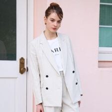 リネンブレンドオックスダブルジャケット