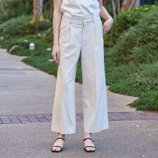 【吸水速乾セットアップ可】リネンブレンドオックスストレートパンツ