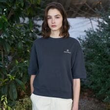 ストレッチ裏毛ハーフスリーブプルオーバー