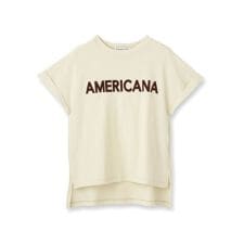 Americana（アメリカーナ）【別注】 接触冷感 袖ロールアップ ロゴTシャツ
