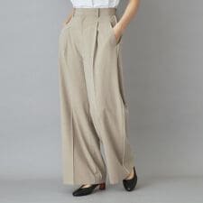 【セットアップ可】ストライプ2WAYストレッチサイドラインワイドパンツ