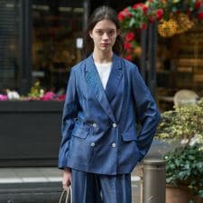 テンセルデニムダブルジャケット