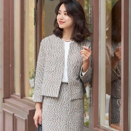 入卒 セットアップ可 Mixツィードクルーネックジャケット ドレステリア Dressterior ファッション通販 マルイウェブチャネル To517 348 79 01