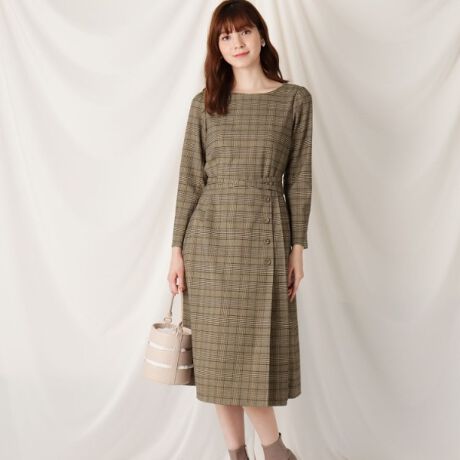 ウエストリボンチェックワンピース クチュールブローチ Couture Brooch ファッション通販 マルイウェブチャネル