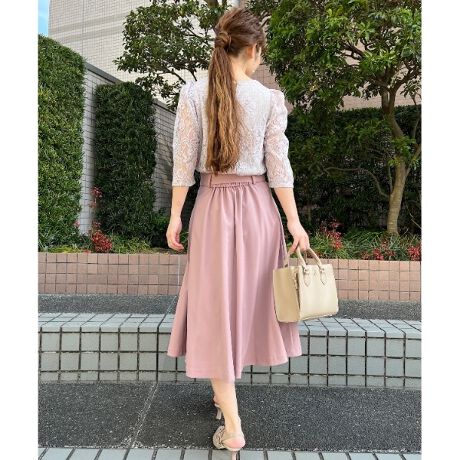 ラップ風デザイン 春カラー ミディ丈フレアスカート クチュールブローチ Couture Brooch ファッション通販 マルイウェブチャネル