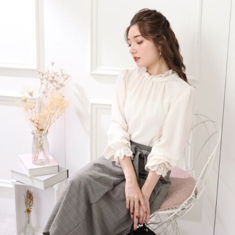 前後２way高見え 着映えブラウス 刺繍レースフリル前後2wayブラウス クチュールブローチ Couture Brooch ファッション通販 マルイウェブチャネル