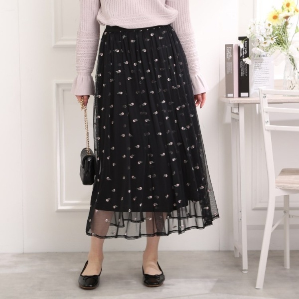 すぐに着まわせる、春アイテム】チュール刺繍スカート | クチュールブローチ(Couture Brooch) | 50876032 | ファッション通販  マルイウェブチャネル