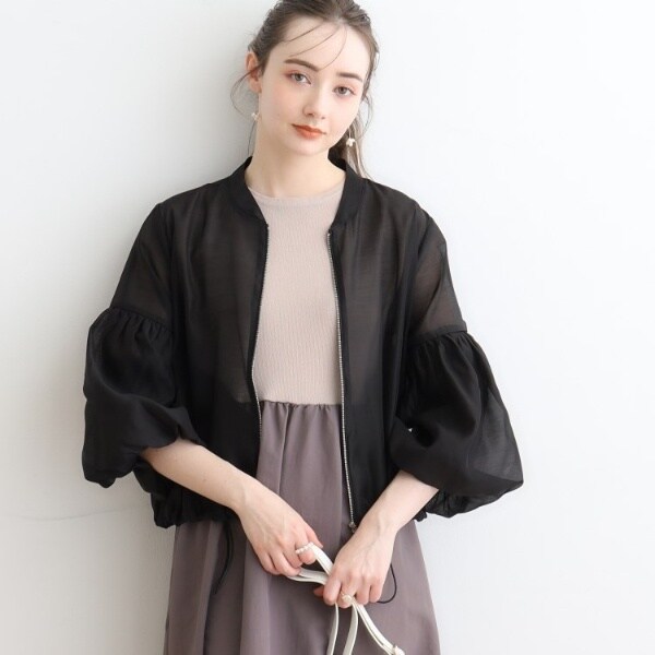 ロングシーズン対応うす軽アウター】袖バルーンブルゾン | クチュール ロングシーズン対応うす軽アウター】袖バルーンブルゾン | クチュール