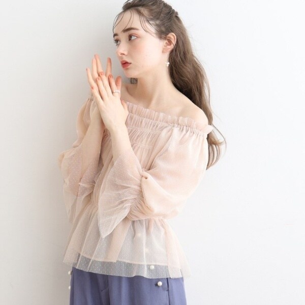 レディース FRAY I.D オフショルシャーリングブラウス アイボリー