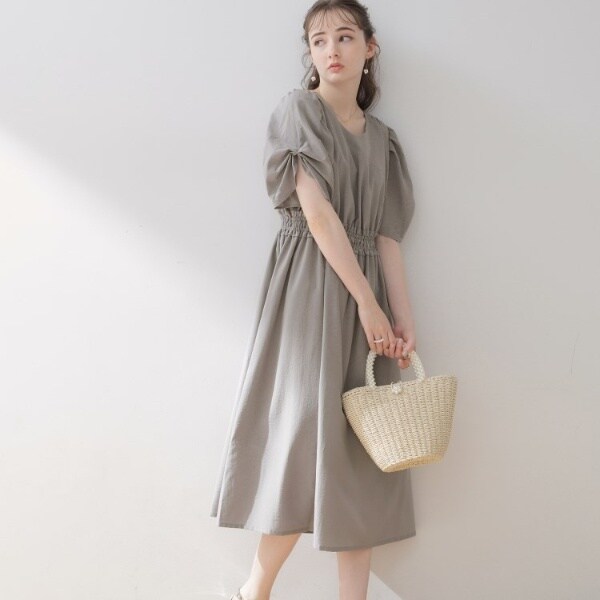 【二の腕カバー・楽ちん・通勤】シフォンプリーツワンピース 42(LL) 二の腕カバー・楽ちん・通勤】シフォンプリーツワンピース