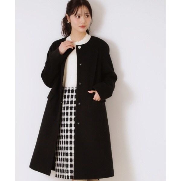 プチプラ・華やかさを高める】ビジュー釦ロングコート | クチュール