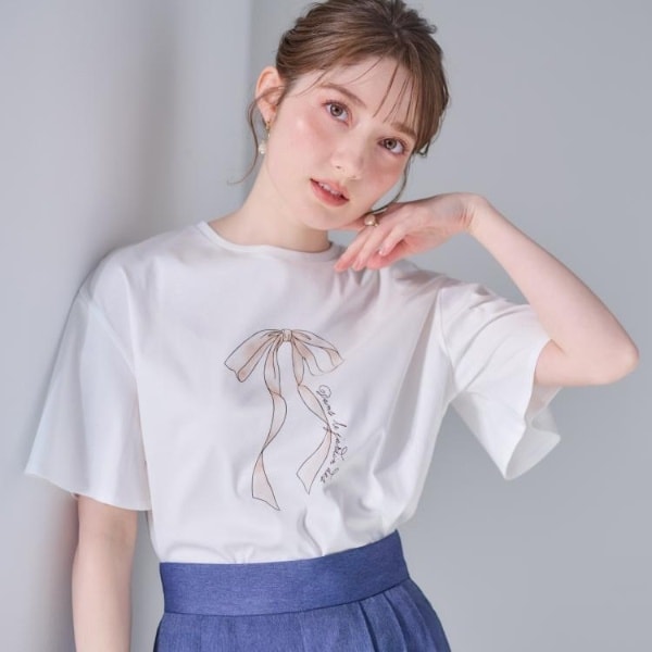 オトナ女性に捧ぐ】CBロゴ刺繍リボンTシャツ | クチュール