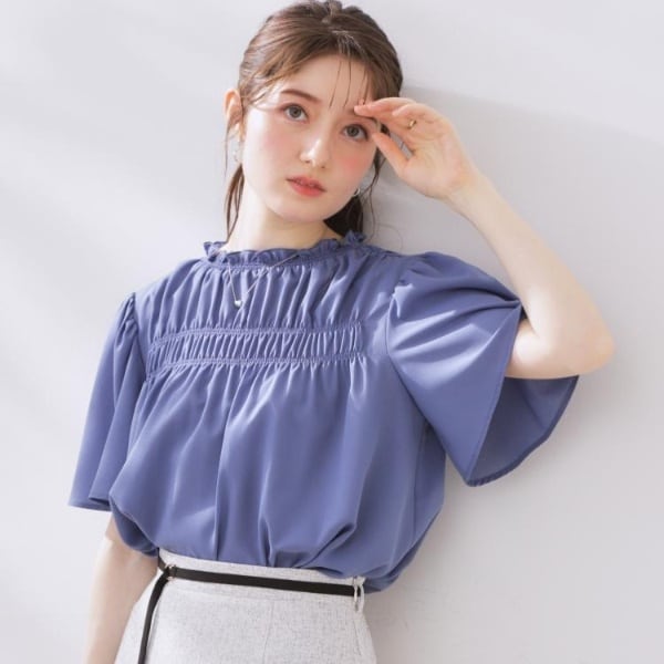 【美品】SHIPS 接触冷感 手洗い可能ボウタイ ショート スリーブ ブラウス SHIPS（シップス）の「* 〈接触冷感 / 手洗い可能〉ボウタイ