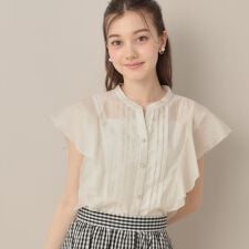 【洗える・オシャレな透け感】タックデザインフレア袖シアーブラウス