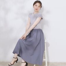 【接触冷感・楽ちん・一枚でキマる】ドッキングニットワンピース | クチュールブローチ