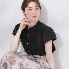 【大人フェミニン・華奢見え・通勤】フロントフリルシャツ
