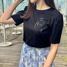 【接触冷感・UV機能あり・マシンウォッシャブル】60シルケット パフュームエンブロTシャツ