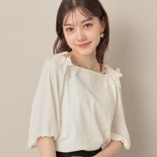 【マシンウォッシャブル・UVケア・接触冷感】ラグランレースドッキングカットソー