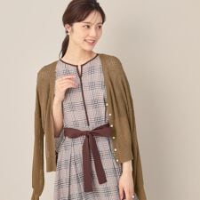 ラメリブVネックカーディガン