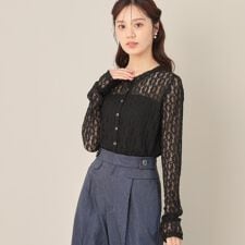 クチュールブローチ(Couture Brooch)のレースリングドットカーディガン