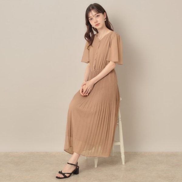 【試着のみ】ミラオーウェン　0サイズ　ボタニカルプリントソリッドワンピース Mila Owen｜【WEB限定サイズ】ボタニカルプリントソリッド