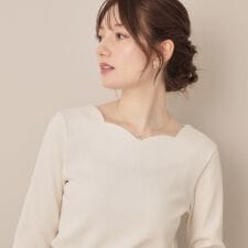 クチュールブローチ(Couture Brooch)の【マシンウォッシャブル・通勤・大人可愛い】ハートネックテレコプルオーバー