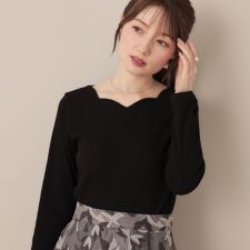 クチュールブローチ(Couture Brooch)の【マシンウォッシャブル・通勤・大人可愛い】ハートネックテレコプルオーバー