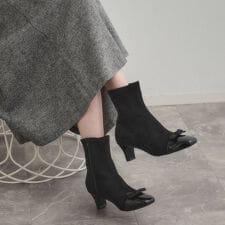 クチュールブローチ(Couture Brooch)のドッキングデザインリボンストレッチブーツ