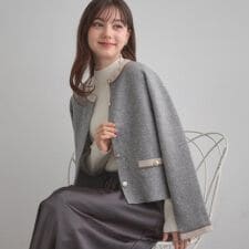 クチュールブローチ(Couture Brooch)の【通勤・大人上品】ムースタッチジャカード 配色スカラカーディ