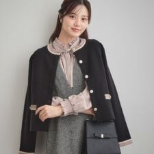 クチュールブローチ(Couture Brooch)の【通勤・大人上品】ムースタッチジャカード 配色スカラカーディ