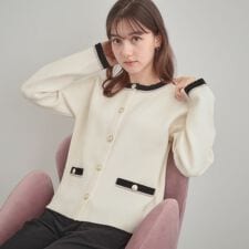 クチュールブローチ(Couture Brooch)の【通勤・大人上品】ムースタッチジャカード 配色スカラカーディ