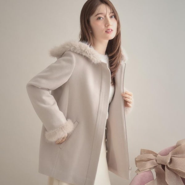 DANTON × Ray BEAMS ／ 別注 モッサ ノーカラー ダウン