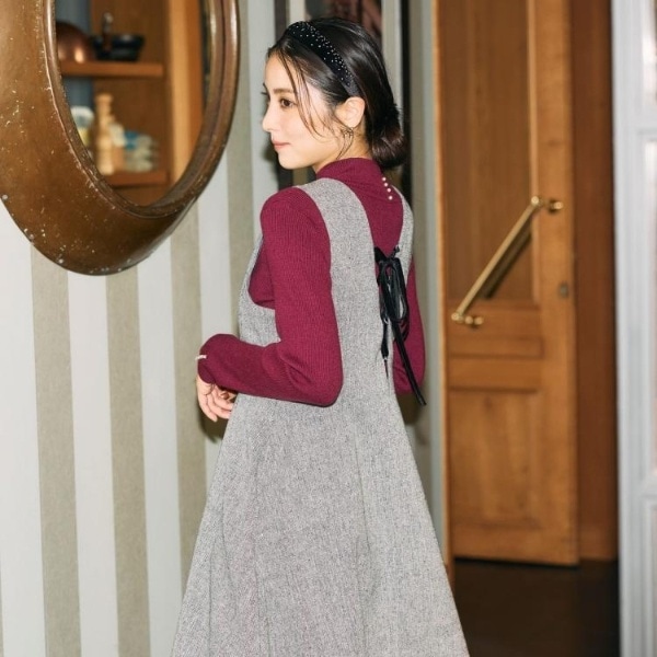 レイヤード風・きれいめ・通勤】ドッキングベアワンピース