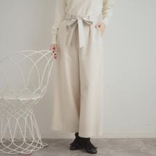 【上品華やか・通勤】ラメツイード ワイドパンツ