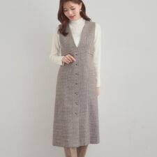 クチュールブローチ(Couture Brooch)のラメ千鳥釦デザインジャンスカ