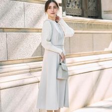 クチュールブローチ(Couture Brooch)のスエード調ダンボールビット付きジャンスカ