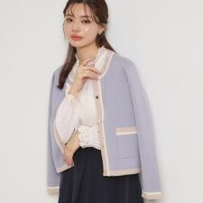 【ハレの日・通勤・着映え】配色 総針カーディガン