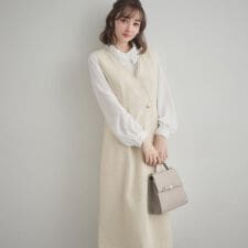 【ハレの日・通勤】フリンジツイードジャンスカ